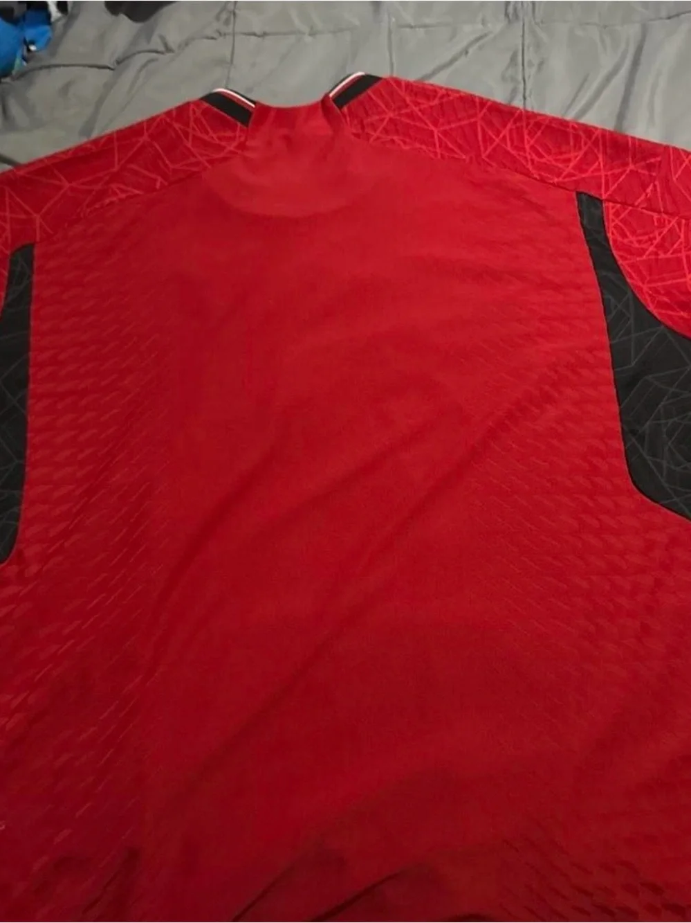 adidas Red Soccer Jersey with Geometric Crest